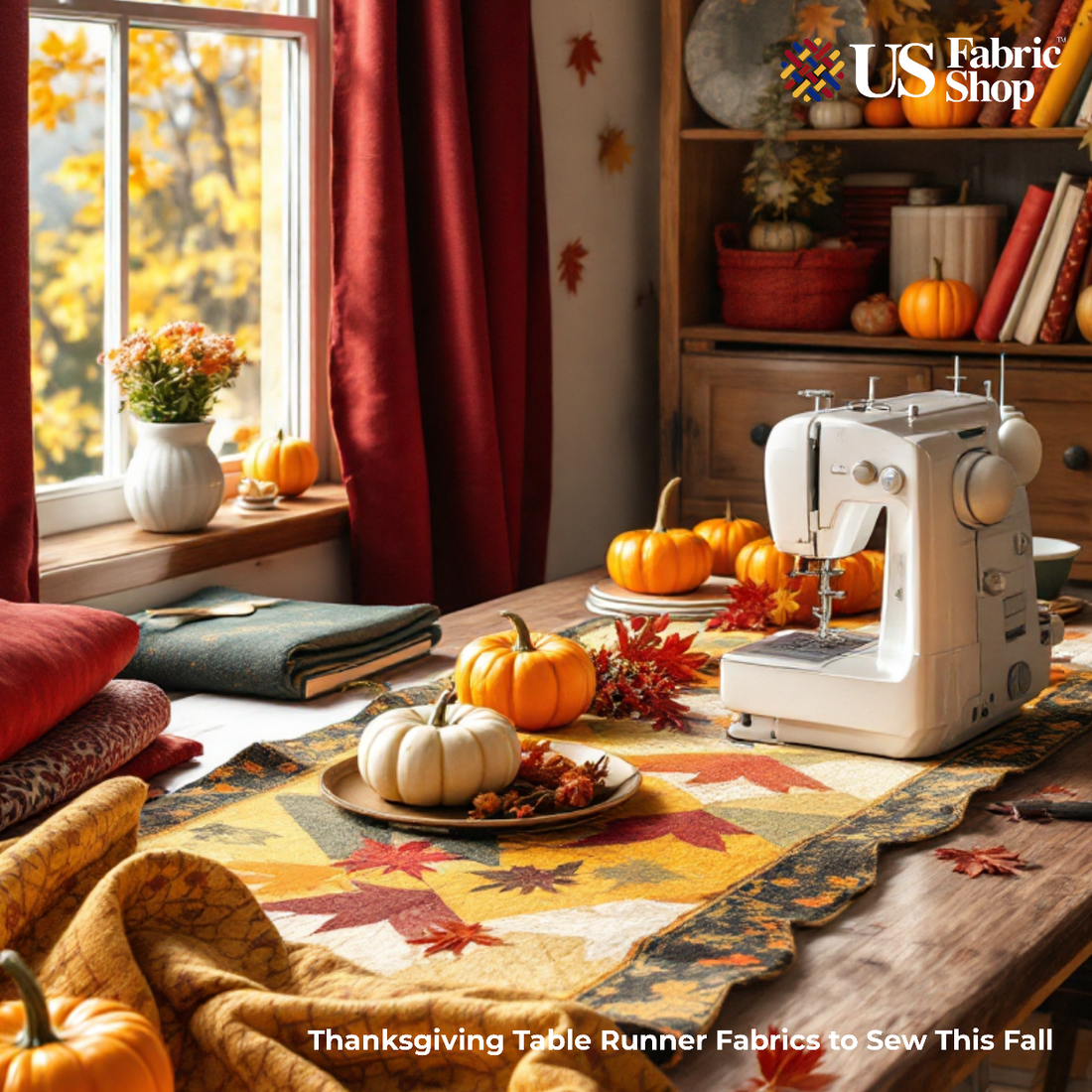 Thanksgiving Table Runner Fabrics to Sew This Fall