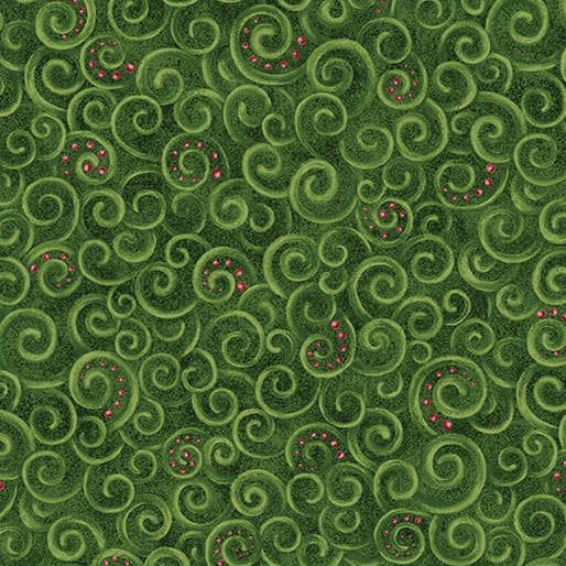 12 Days of Christmas Motion Green Nancy Halvorsen Benartex Cotton Fabric BE-17275-40 | US Fabric Shop