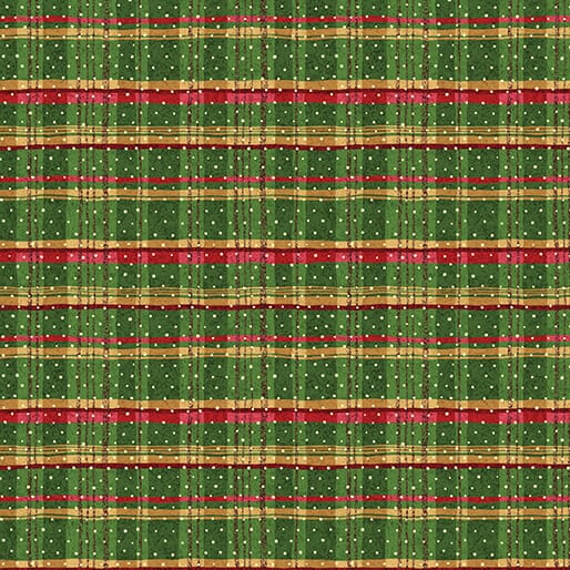 12 Days of Christmas Plaid Green Nancy Halvorsen Benartex Cotton Fabric BE-17273-40 | US Fabric Shop