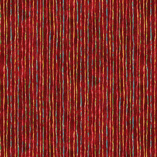 12 Days of Christmas Shimmer Red Nancy Halvorsen Benartex Cotton Fabric BE-17271-10