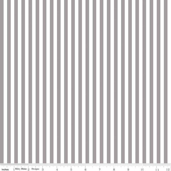 1/4" Stripes Gray Riley Blake Designs Cotton Fabric RB-C555-Gray