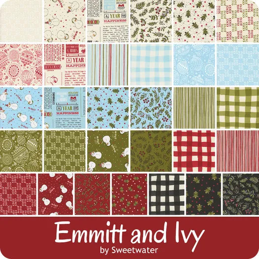 Emmitt and Ivy 5" Squares Charm Pack 42pcs Sweetwater Moda Cotton Fabric MD-55690PP