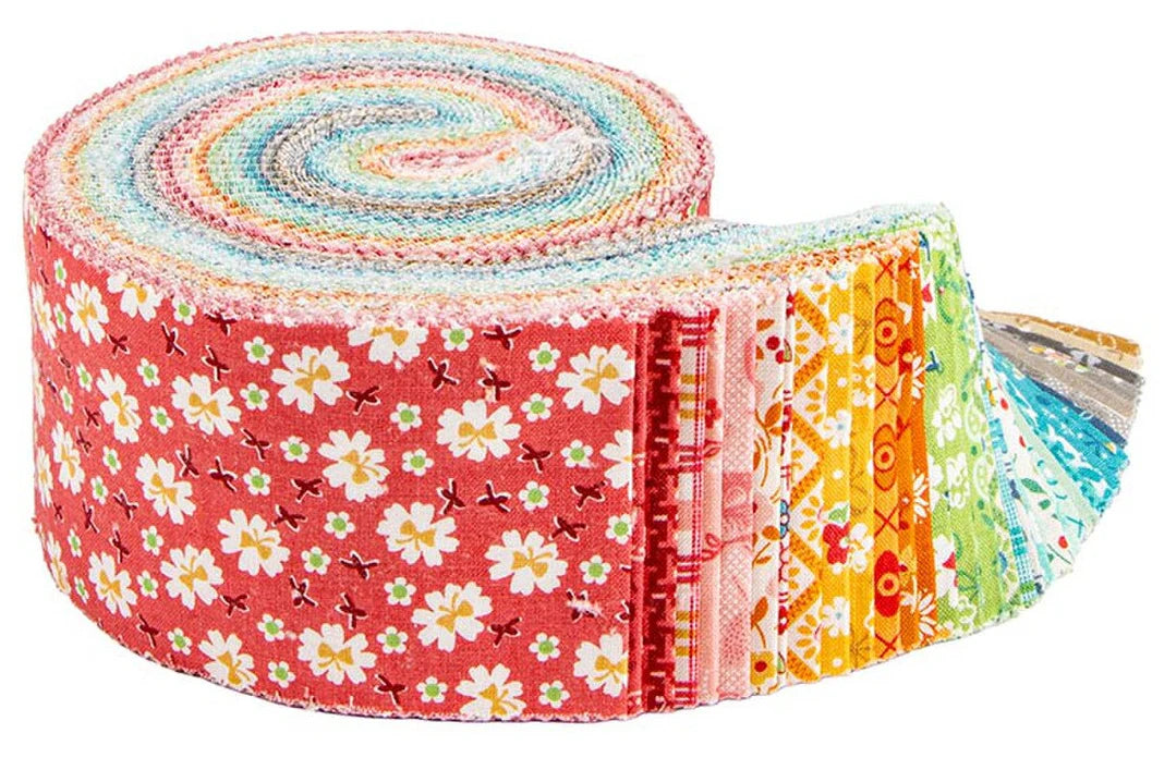 Farmer's Daughter 2.5" Strips Rolie Polie 40pcs Lori Holt of Bee in my Bonnet Riley Blake Designs Cotton Fabric RB-RP-17160-40