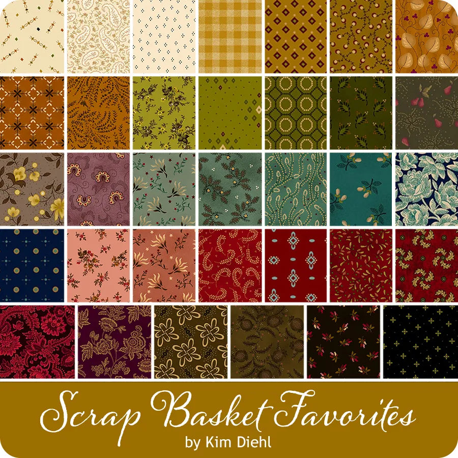 Scrap Basket Favorites 5" Squares Kim Diehl Henry Glass Cotton Fabric