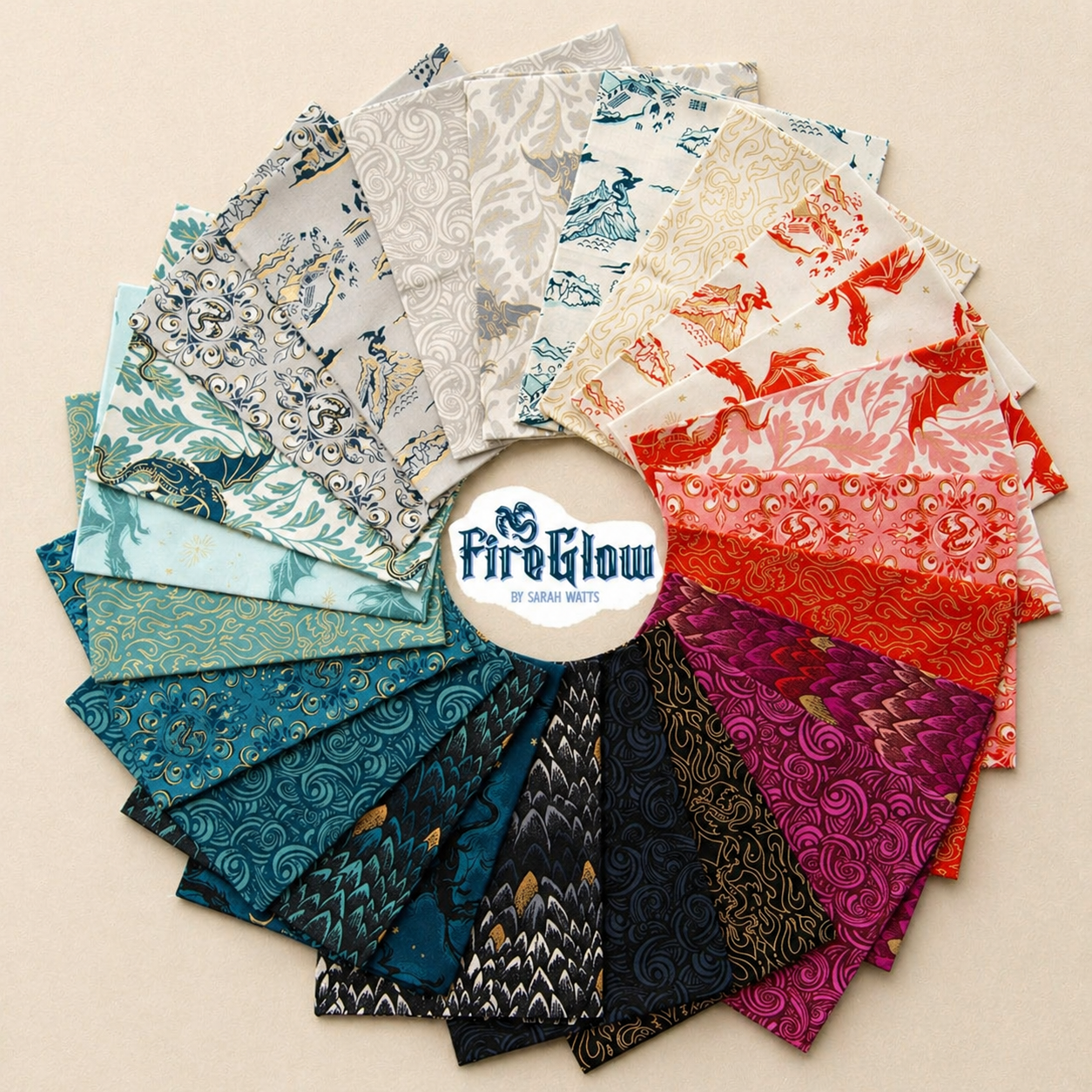 Fireglow Fat Quarter Bundle 18"x21" 23pcs Sarah Watts Ruby Star Society Moda Fabrics Cotton Fabric MD-RS2131FQ