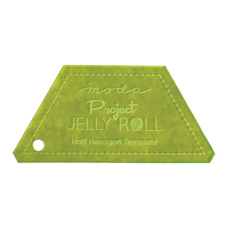 2.5" Project Jelly Roll Half Hexi Template Fabric Fanatics