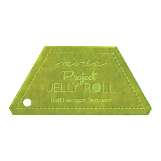 2.5" Project Jelly Roll Half Hexi Template Fabric Fanatics
