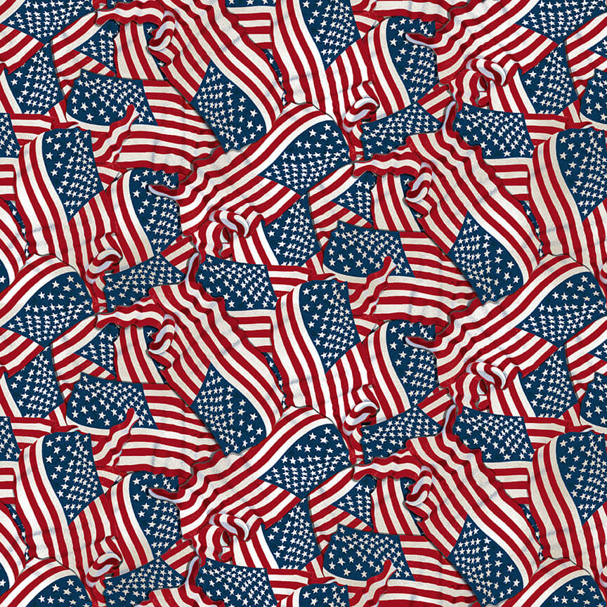 National Emblem Flags Waving D Rusty Rust Blank Quilting Cotton Fabric BQ 2042-77