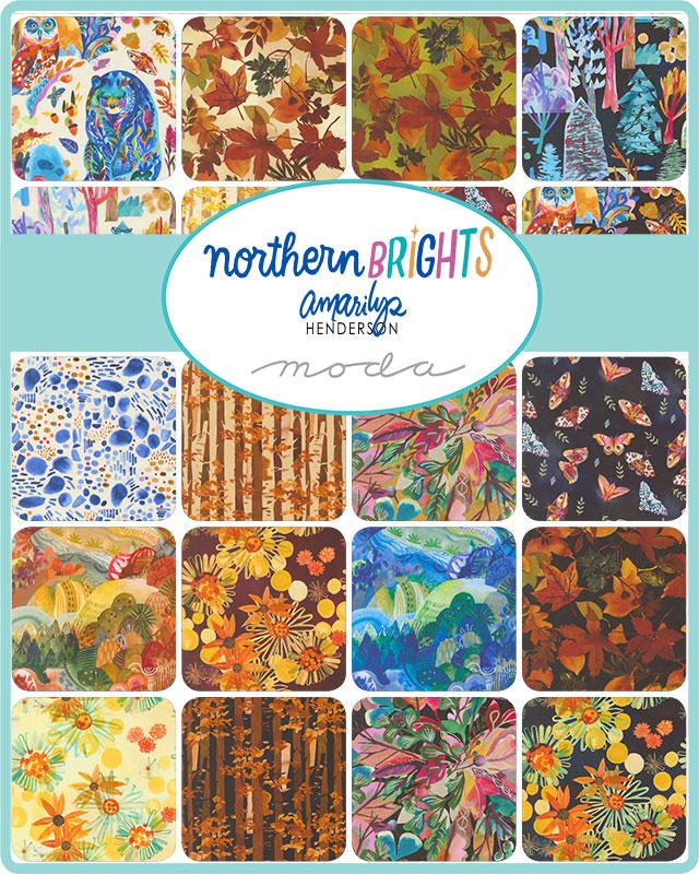 Northern Brights 5" Squares Charm Pack 42pcs Amarilys Henderson Moda Cotton Fabric MD-21850PP