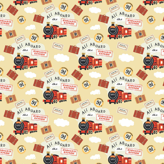 Harry Potter Arts and Crafts All Aboard Sand Camelot Cotton Fabrics