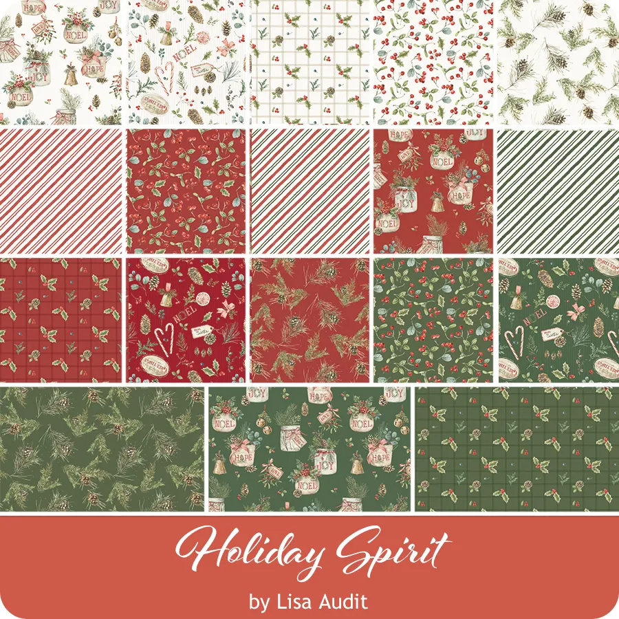Holiday Spirit 5" Stacker 42pcs Lisa Audit Riley Blake Designs Cotton Fabric RB-5-17460-42