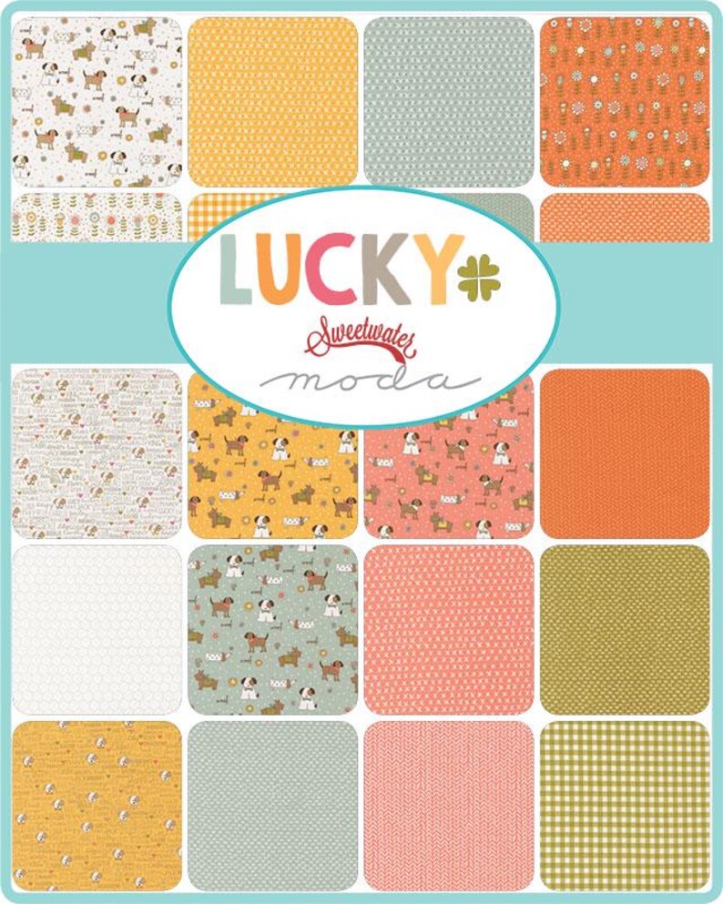 Lucky 5'' Squares Charm Pack Sweetwater Moda Cotton Fabric MD-55700PP