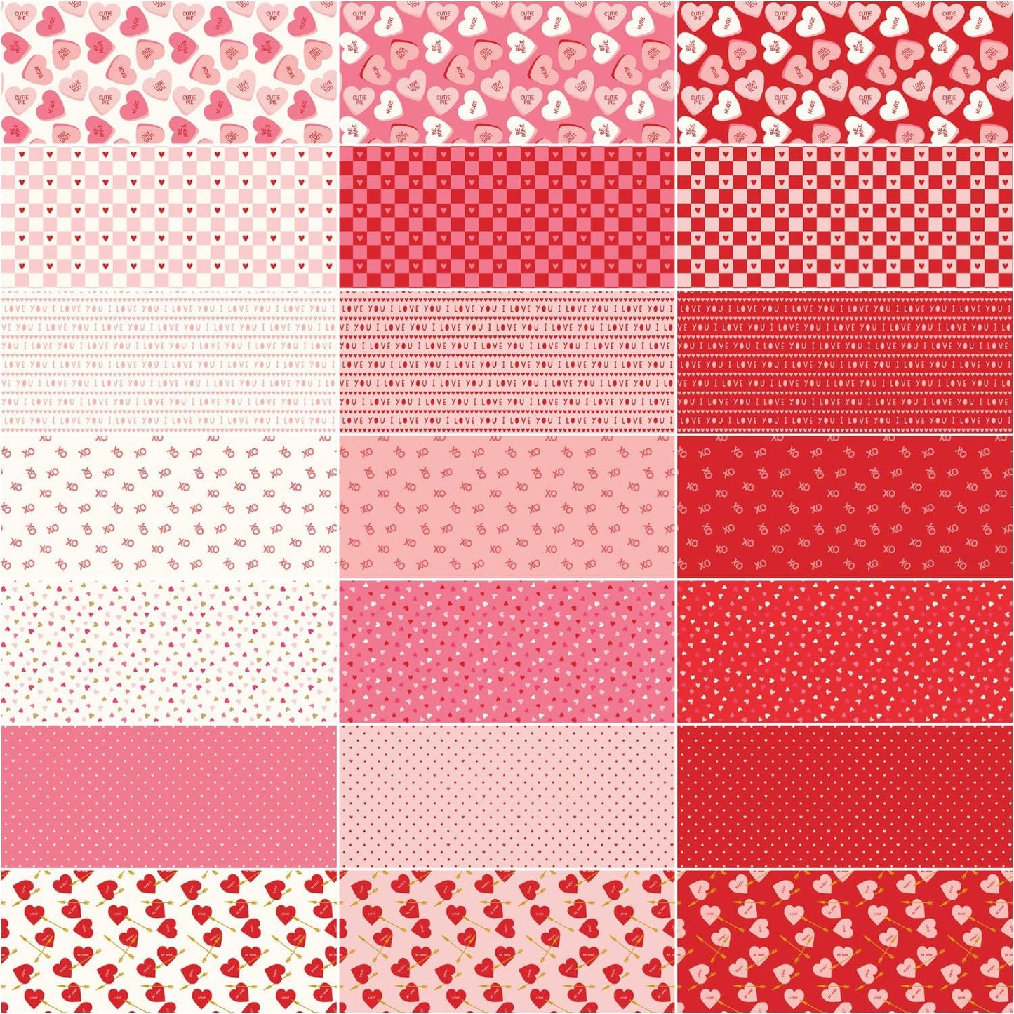 Sweetheart Fat Quarter Bundle 18"X22" 21pcs My Mind's Eye Riley Blake Designs Cotton Fabric RB-FQ-15500-21