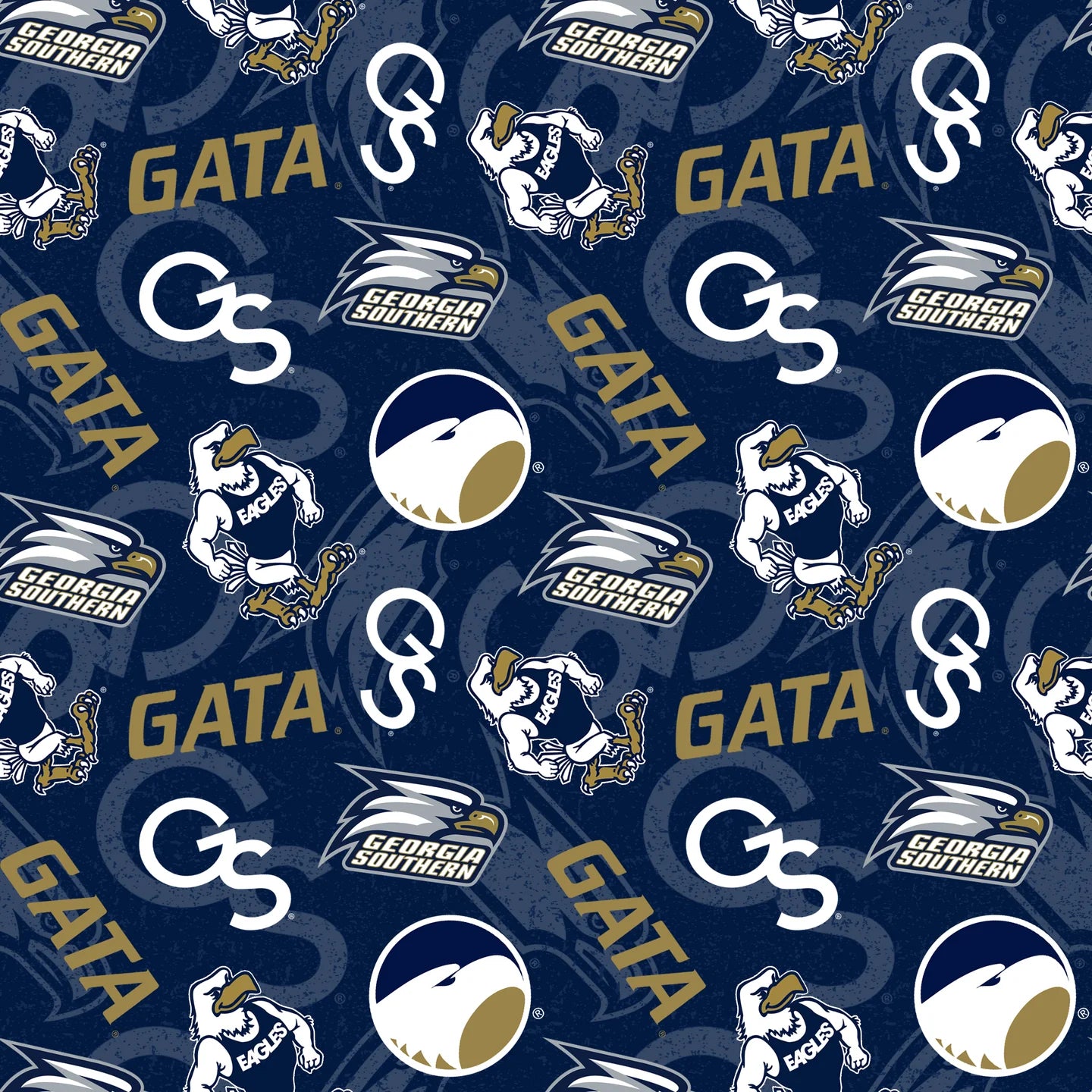 Georgia Southern Eagles NCAA College Tone on Tone Sykel Cotton Fabric GSO-1178