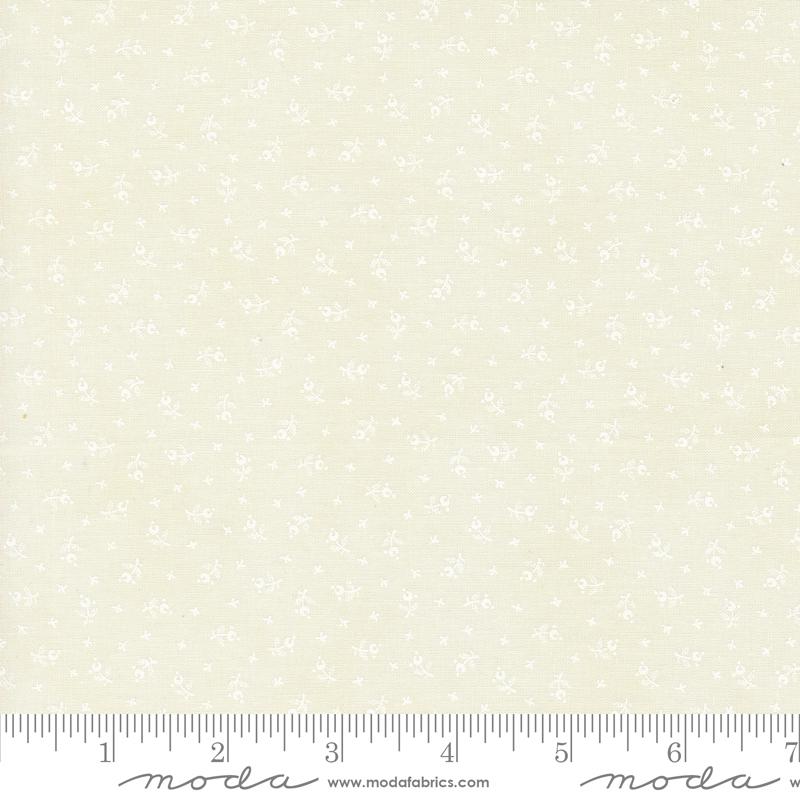 3 Sisters Favorites Vintage Linens Berry Toss Ditsy Porcela White on White 3 Sisters Moda Cotton Fabric