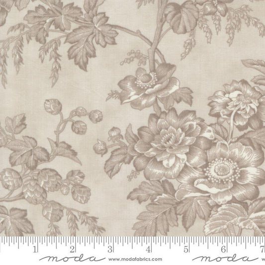 3 Sisters Favorites Vintage Linens Florals Silver Grainy 3 Sisters Moda Cotton Fabric
