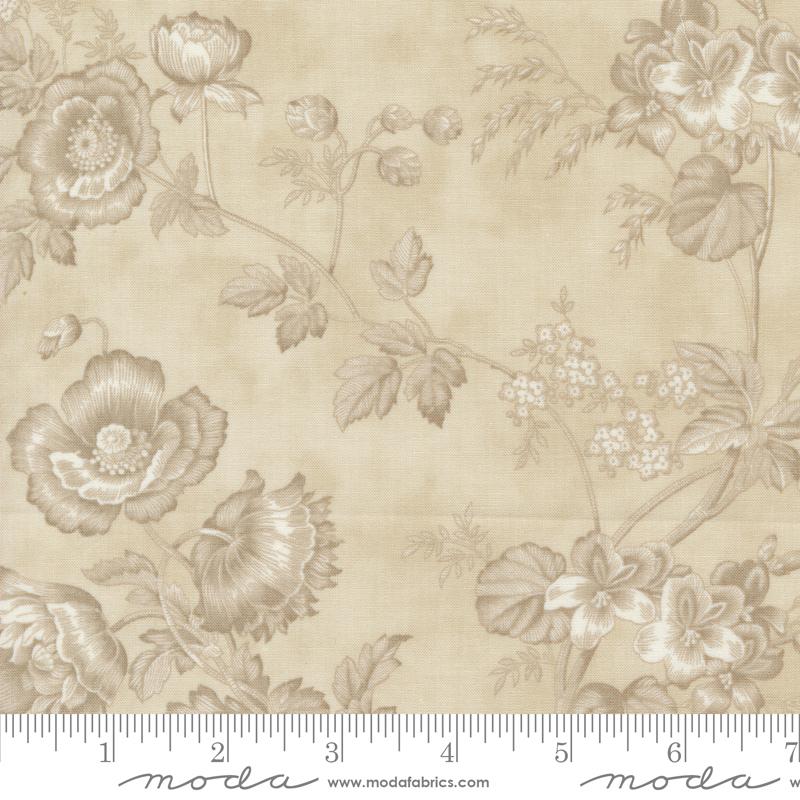 3 Sisters Favorites Vintage Linens Florals Taupe Tan 3 Sisters Moda Cotton Fabric