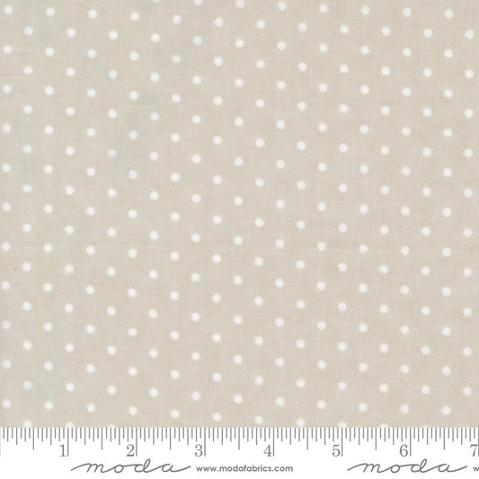 3 Sisters Favorites Vintage Linens Perfect Dots Silver Grainy 3 Sisters Moda Cotton Fabric