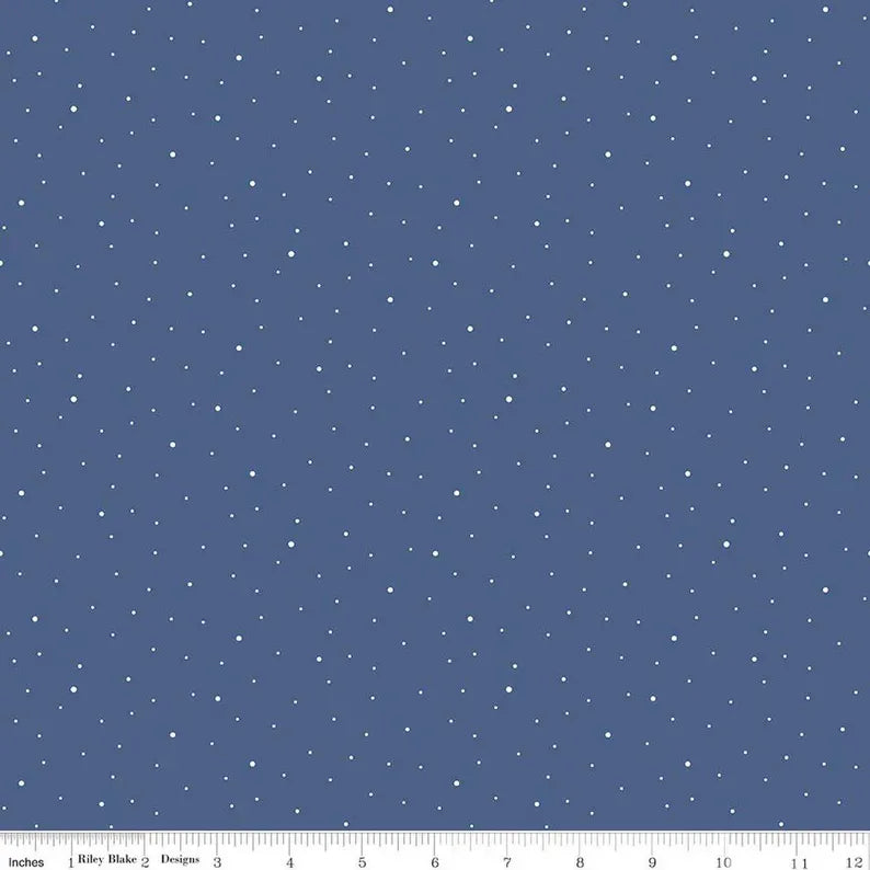(3-YARD PACKAGE) Dapple Dot 108" Wideback Denim Blue The RBD Designers Riley Blake Cotton Fabric RB-3Y-WB640-DENIM