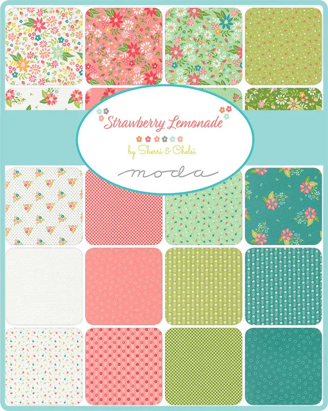 Strawberry Lemonade 5" Squares Charm Pack 42 pcs Sherri & Chelsi Moda Cotton Fabric MD-37670PP