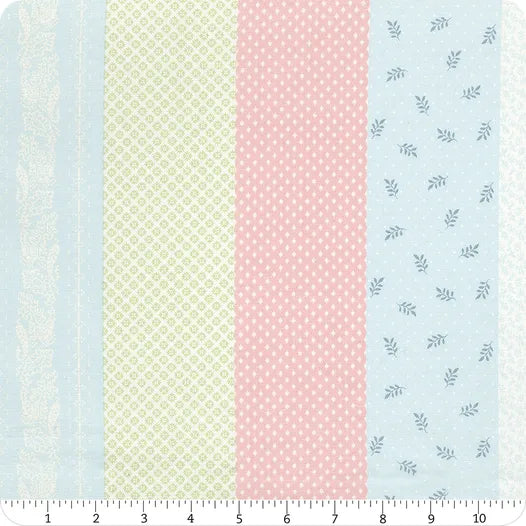 My Victorian Garden Stripe Multi Pastel Mary Jane Carey Henry Glass Cotton Fabric HG-3418-12