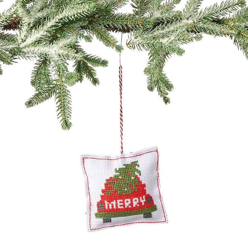 Holiday Cross Stitch Pillow Kit 4" x 4.5" Two's Company Inc. TC-44921-20