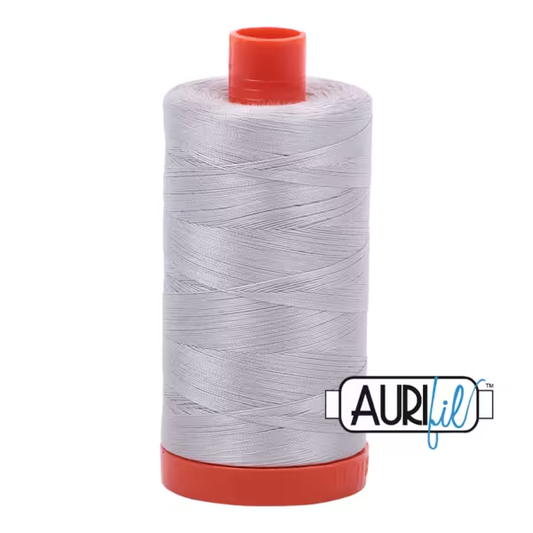 Aluminium Aurifil Cotton Quilting Thread 50 wt. 1300m 1422y Spool AF-2615-Aluminium