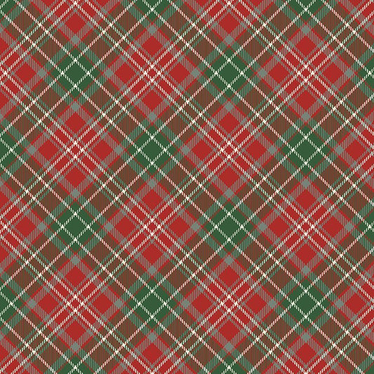 Let it Snow Christmas Plaid Red Gail Cadden Timeless Treasures Cotton Fabric