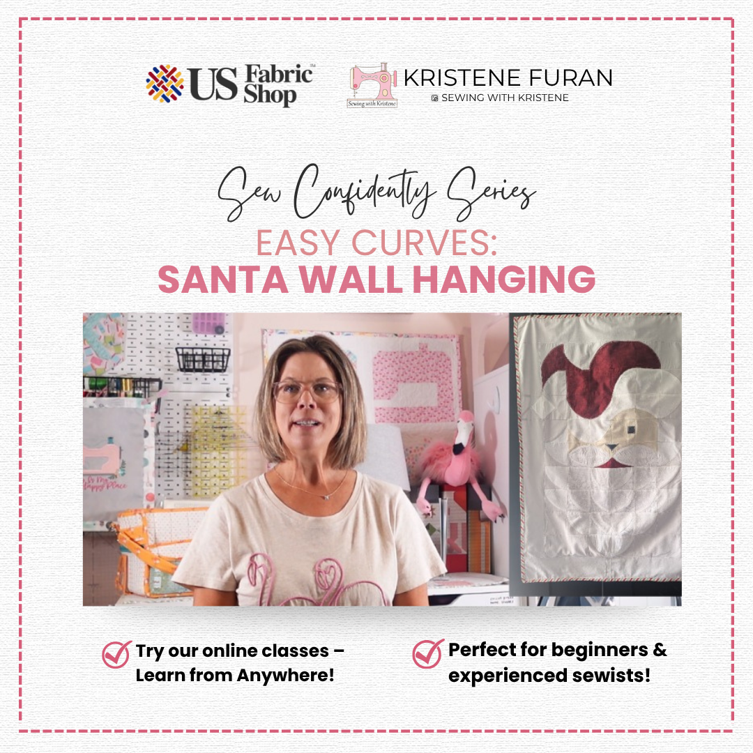 Easy Curves: Santa Wallhanging Class & Kit Sewing with Kristene YOU MUST HAVE THE QCR MINI RULER FOR THIS PROJECT
