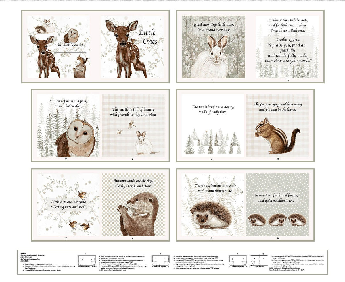 Little Ones Book Panel Multi Dawn Rosengren Henry Glass Cotton Fabric | US Fabric Shop