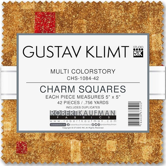 Gustav Klimt Multi Colorstory 5" Squares Robert Kaufman Cotton Fabric RK-CHS-1084-42
