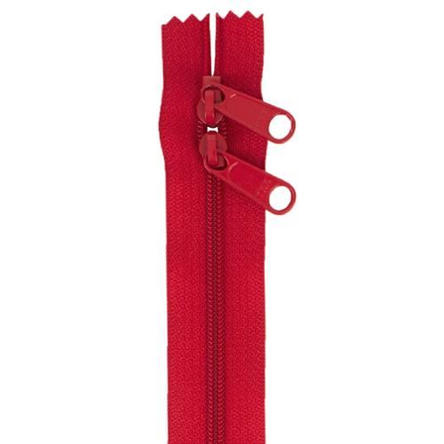 Double Slide Zipper Hot Red 30 inches By Annie's BYA-ZIP30-265