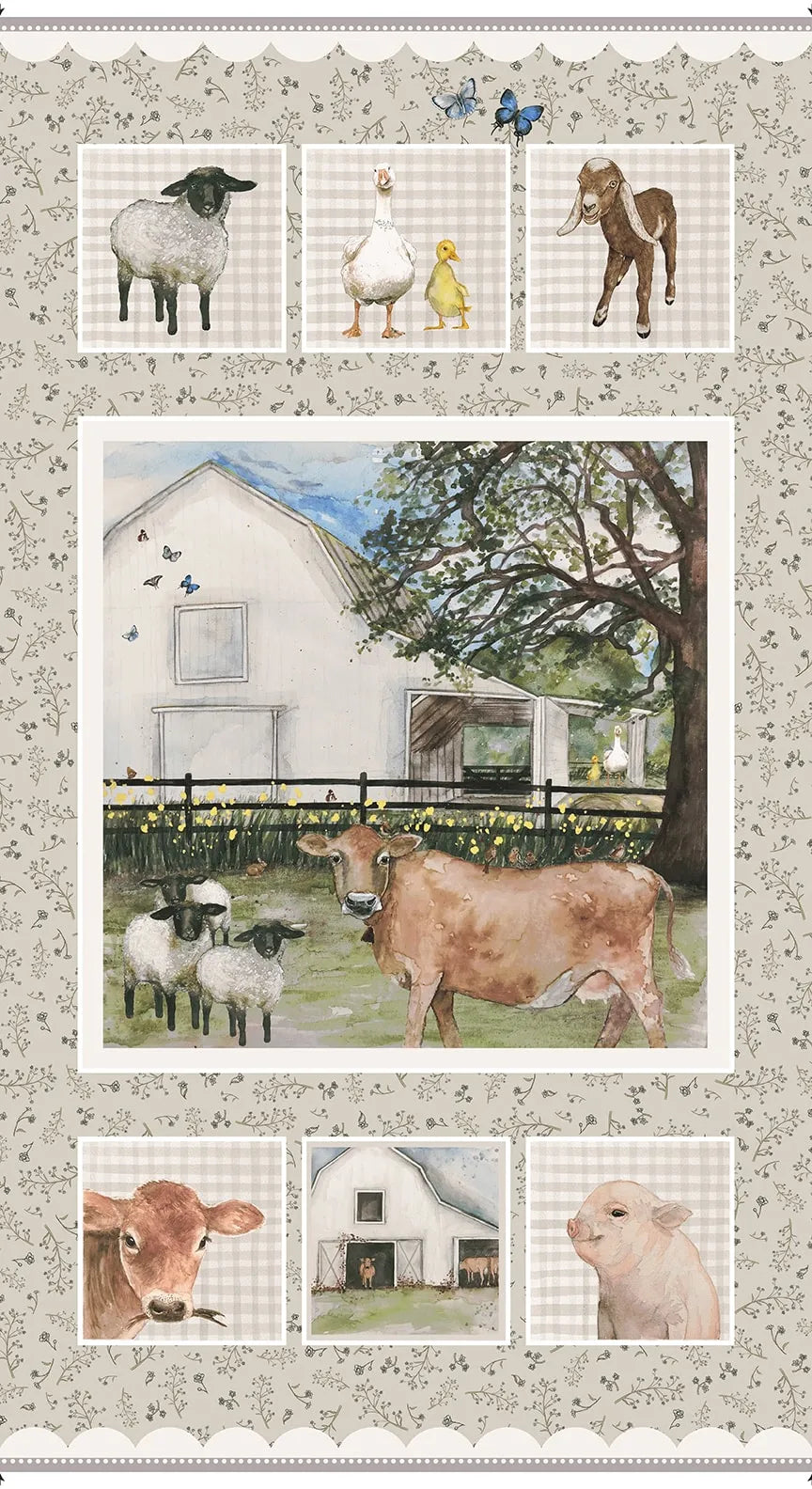 A Beautiful Day Farm Panel 24" Multi Dawn Rosengren Henry Glass Cotton Fabric HG-1104P-47