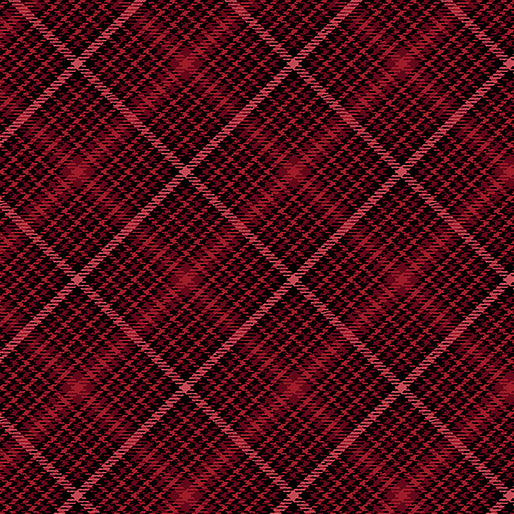 A Botanical Season Festive Tartan Red Jackie Robinson Benartex Cotton Fabric