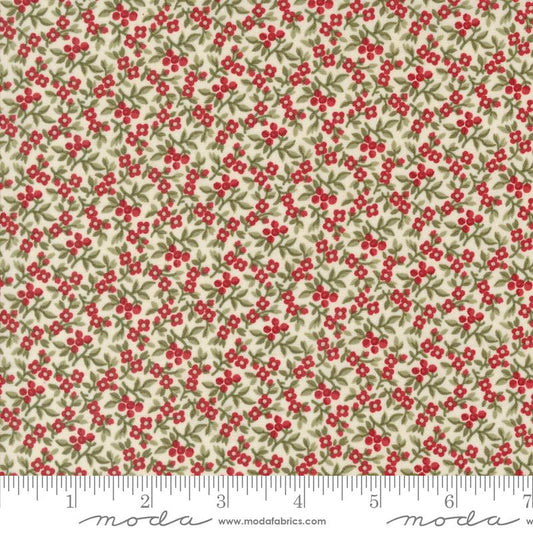 A Christmas Carol Bountiful Berries Small Floral Snowflake Cream Multi 3 Sisters Moda Cotton