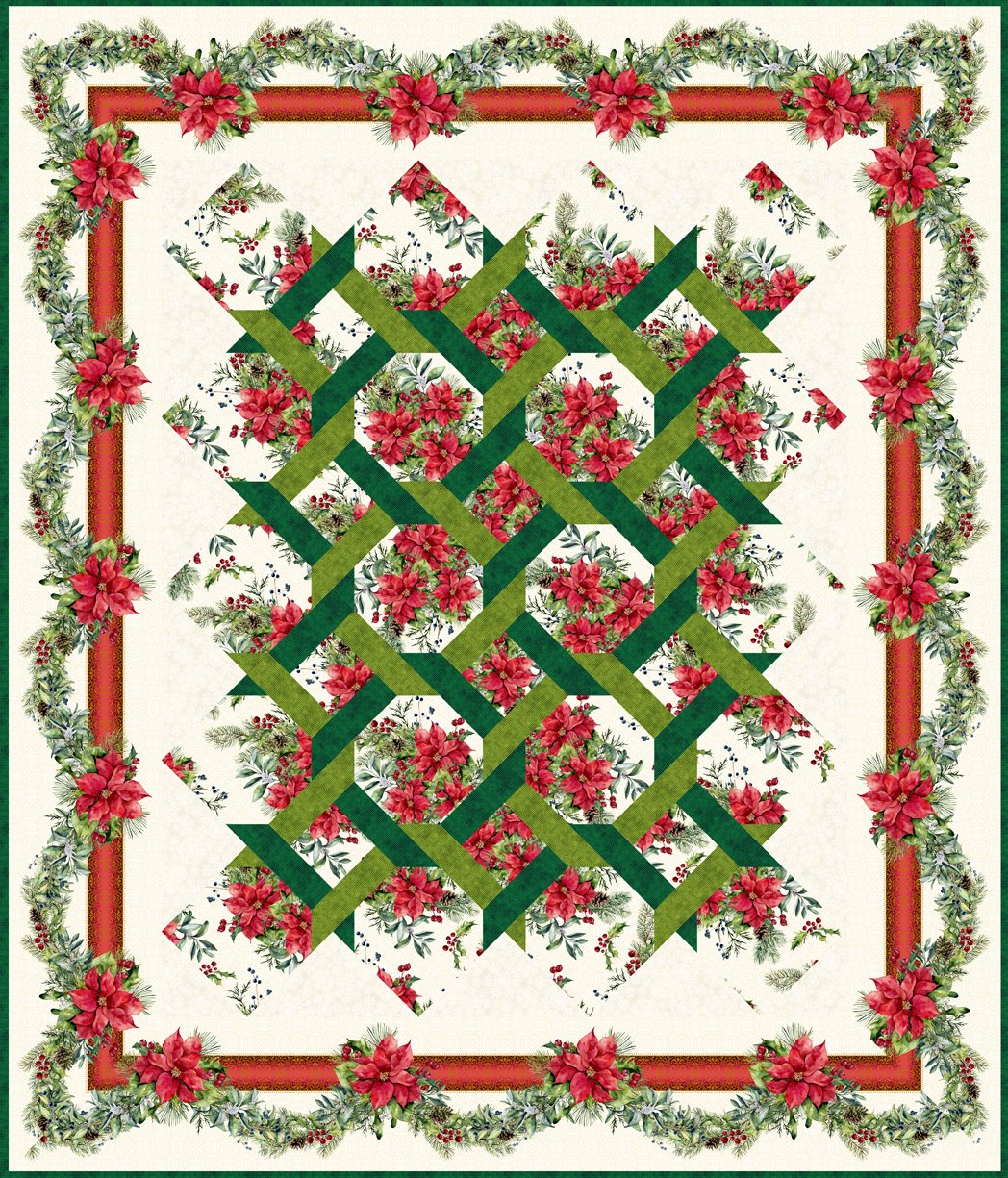 A Poinsettia Winter Twist Quilt Pattern Jason Yenter In The Beginning ITB-APWTP
