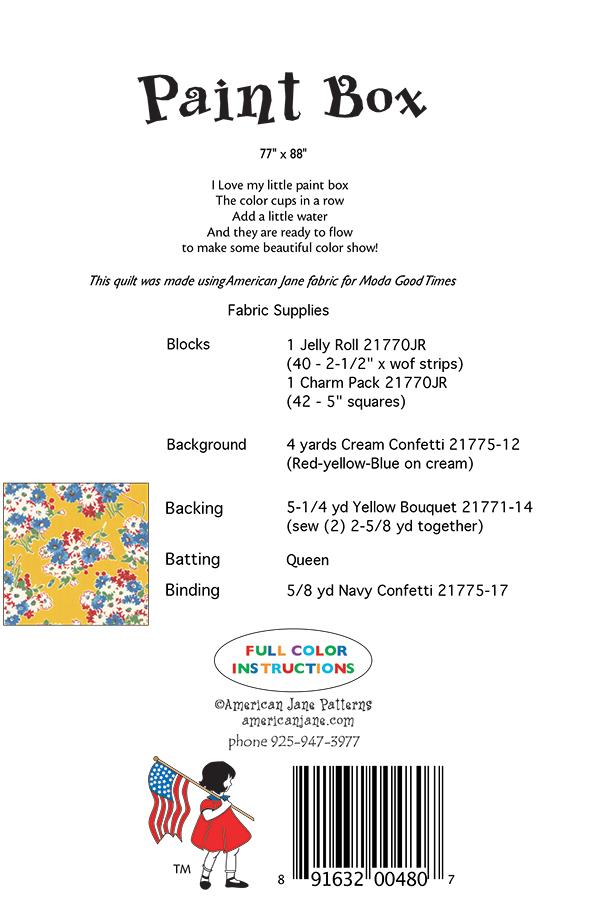 Paint Box Quilt Pattern Sandy Klop American Jane AJ-480
