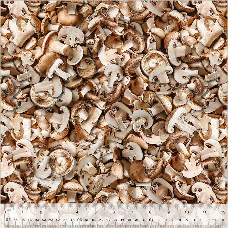 A La Carte Any Way You Slice it Mushroom Whistler Studios Windham Fabrics Cotton Fabric WF-54403D-1