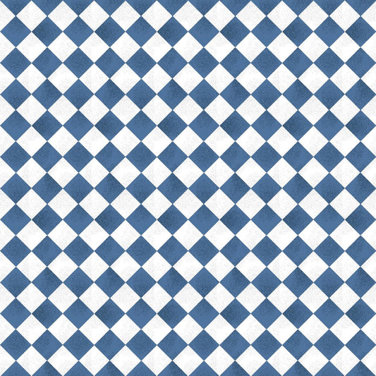 A Place To Call Home Check Blue White Grace Violet Henry Glass Cotton Fabric HG-1428-70