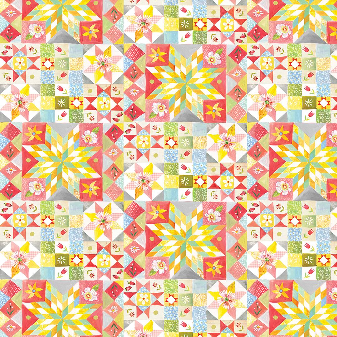 A Prairie Heart Heirloom Quilt Multi Katie Daisy Benartex Cotton Fabric BE-16636-99