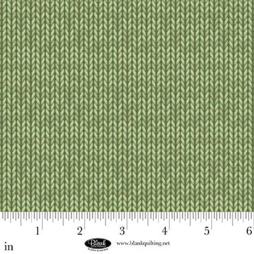 A Purr-fect Holiday Season Knit Green Louise Kay Designs Blank Quilting Cotton Fabric BQ-4067-66