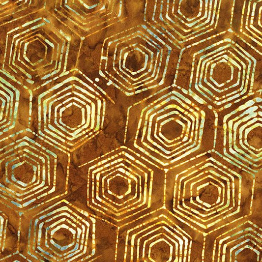 A Splash of Color Batik Honeycomb Caramel Edyta Sitar of Laundry Basket Quilts Andover Fabrics Cotton Fabric AF-AB‑8597-N