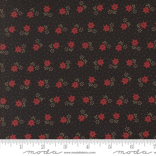 A Vintage Christmas Cactus Florals Black Kansas Troubles Quilters Moda Cotton Fabric MD-9782-19