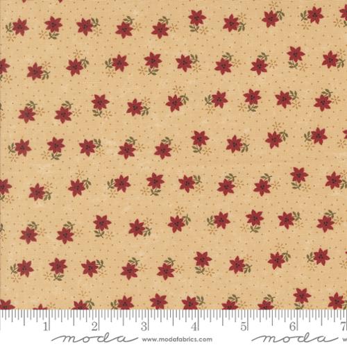 A Vintage Christmas Cactus Florals Tan Multi Kansas Troubles Quilters Moda Cotton Fabric MD-9782-11