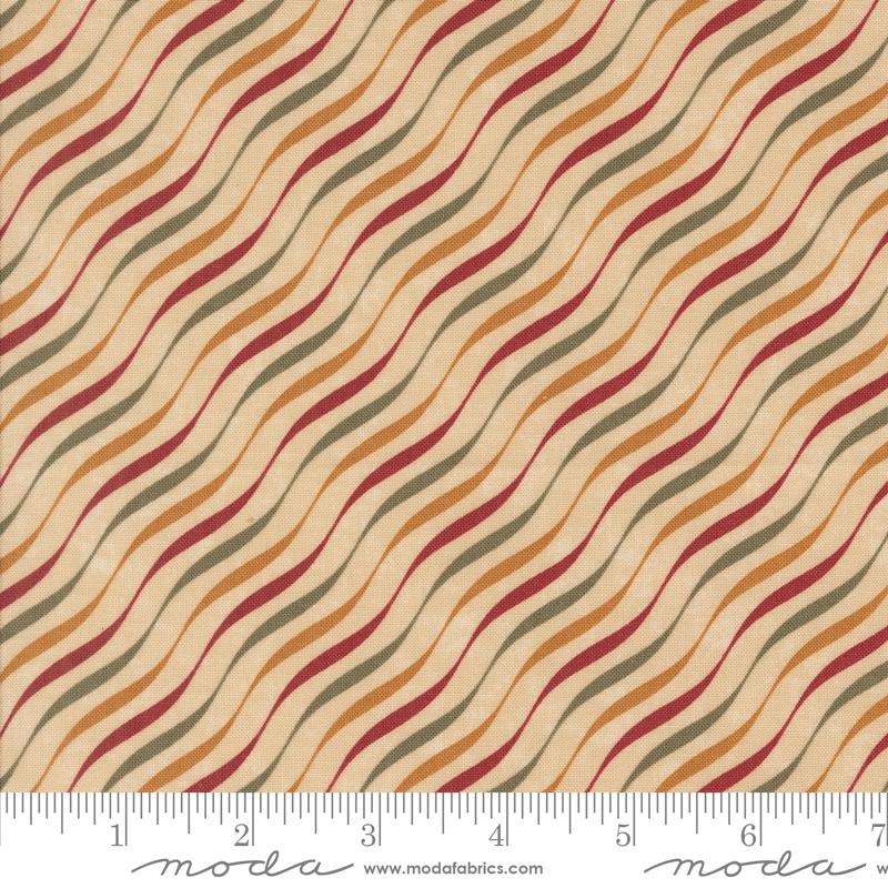 A Vintage Christmas Candy Stripes Tan Multi Kansas Troubles Quilters Moda Cotton Fabric MD-9783-11