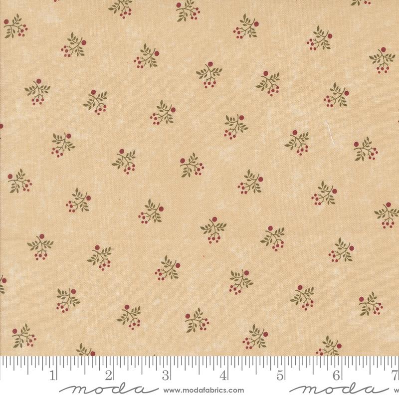 A Vintage Christmas Holly Blenders Tan Multi Kansas Troubles Quilters Moda Cotton Fabric MD-9787-11