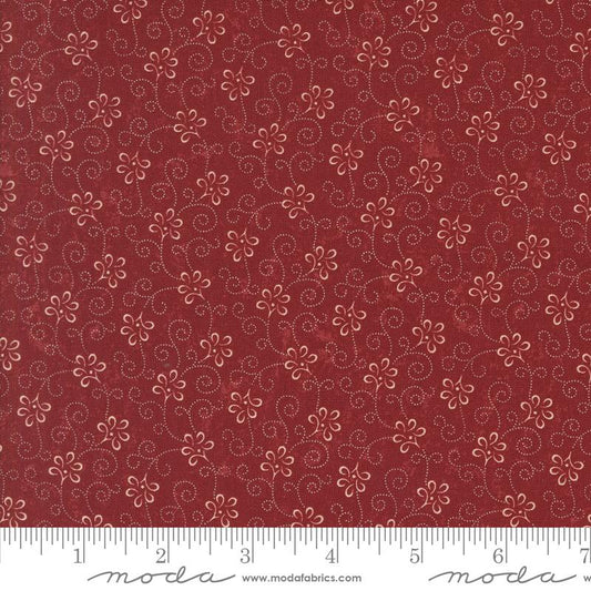 A Vintage Christmas Ribbon Blenders Red Kansas Troubles Quilters Moda Cotton Fabric MD-9788-13