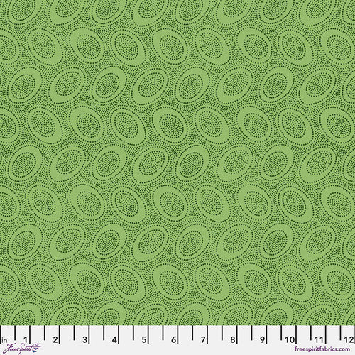 Aboriginal Dot Leaf Green Classics Kaffe Fassett Collective Free Spirit Cotton Fabric FS-GP71.LEAFX