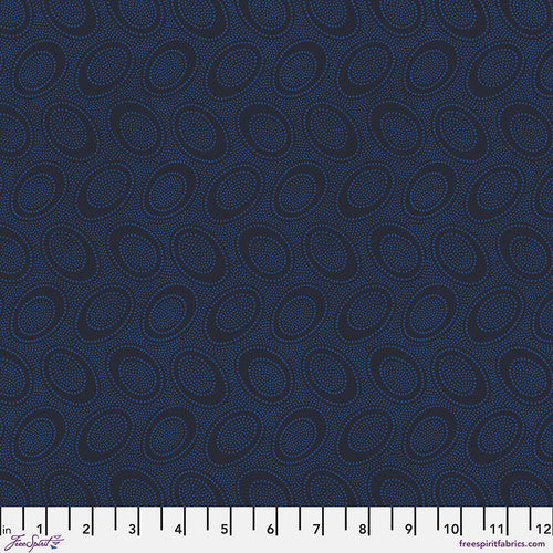 Aboriginal Dot Midnight February 2025 Kaffe Fassett Collective Free Spirit Cotton Fabric FS-PWGP071.MIDNIGHT