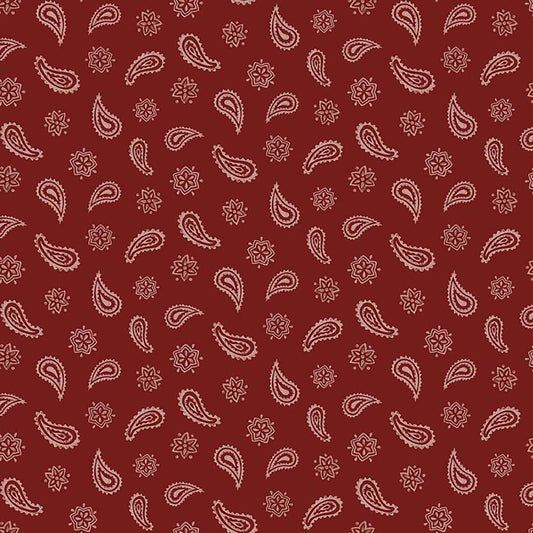 Adventure Awaits Bandana Paisley Red Jackie Decker Blank Quilting Cotton Fabric